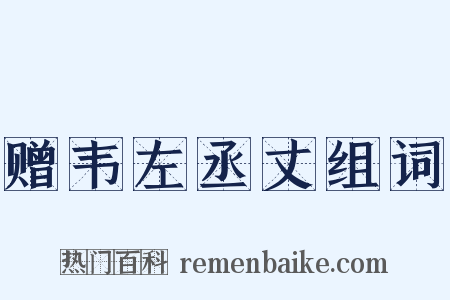赠韦左丞丈组词是什么意思的图片